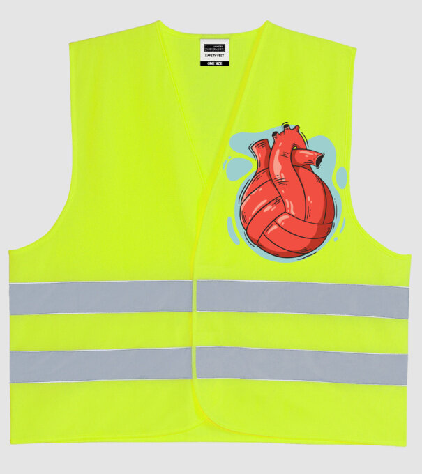 Inimă volei model galben neon pe tricou