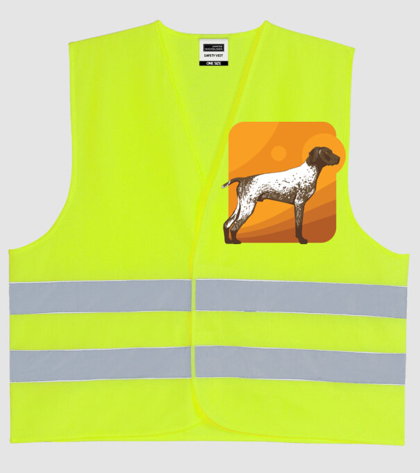 Pointer cu părul scurt model galben neon pe tricou