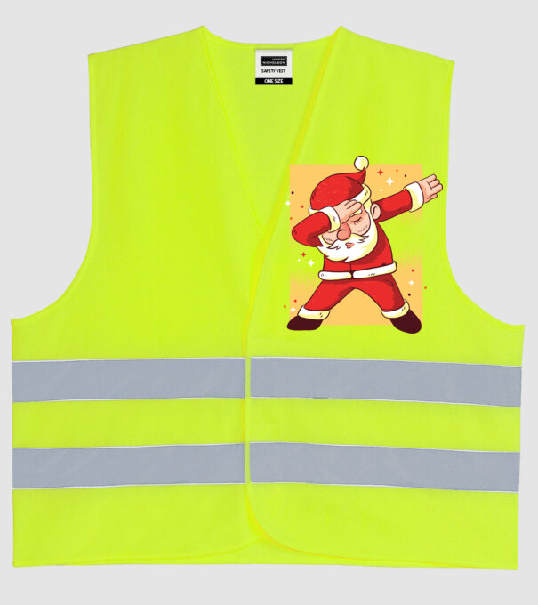 Santa DAB Moș Crăciun model galben neon pe tricou
