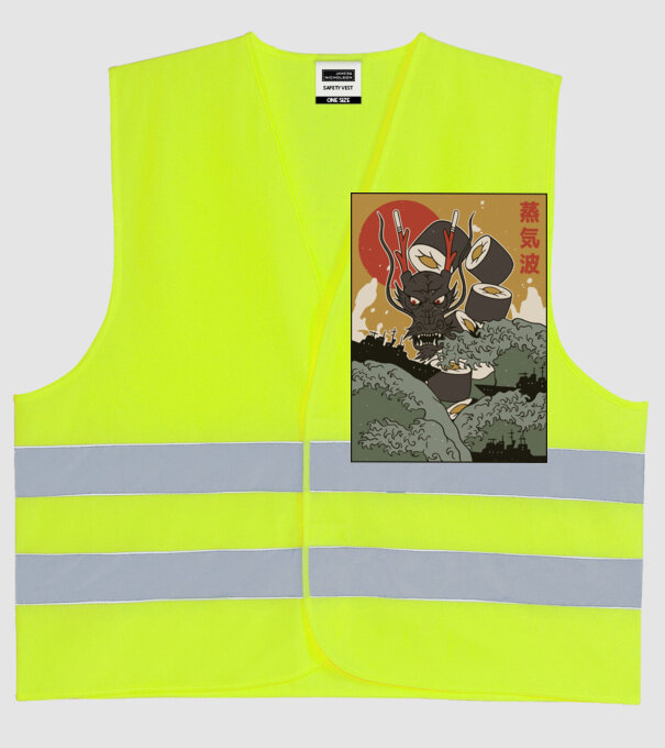 Dragon Sushi model galben neon pe tricou