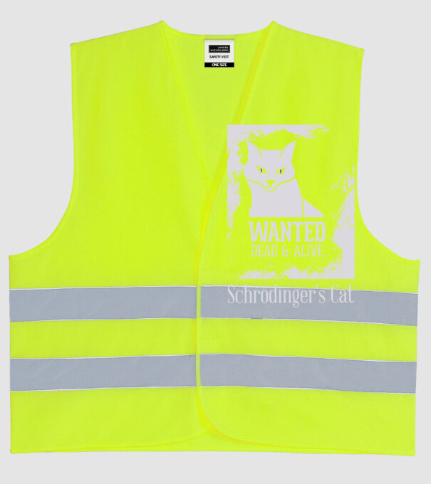 Schrödingers Cat - Dead or Alive model galben neon pe tricou