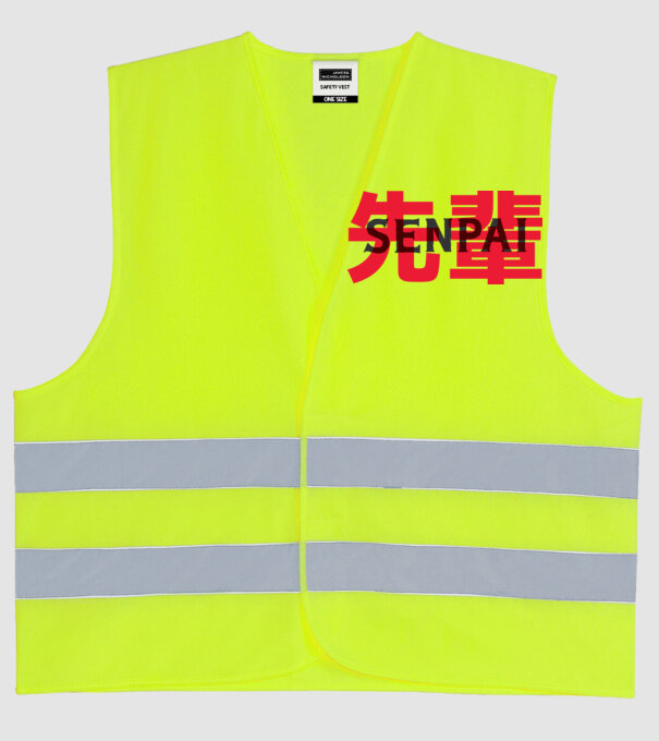 Senpai model galben neon pe tricou