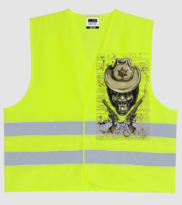 Șerif Maimuță model galben neon pe tricou