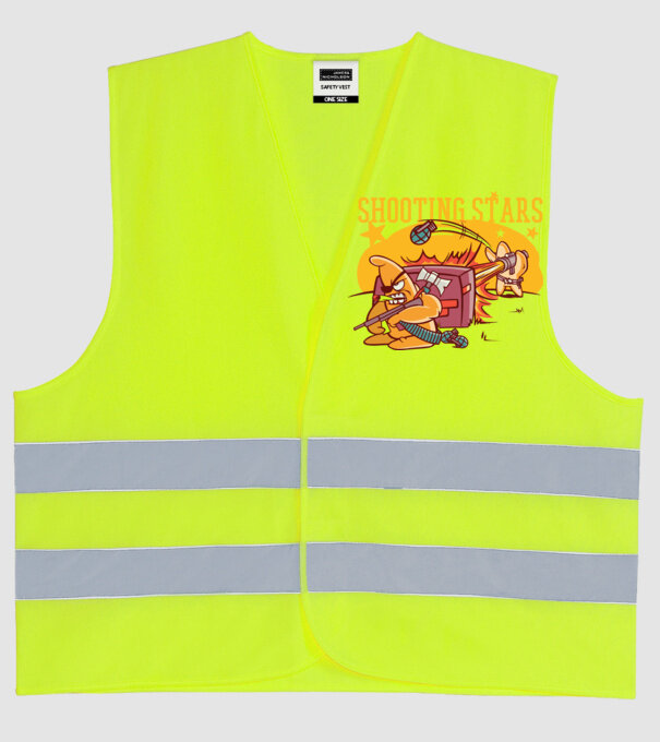Shooting Stars model galben neon pe tricou