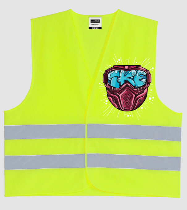Schi, mască model galben neon pe tricou