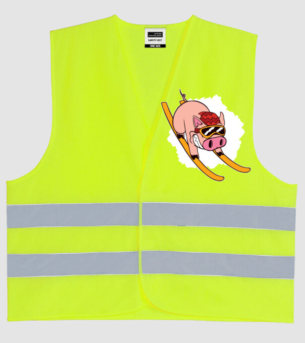 Porcușor schior model galben neon pe tricou