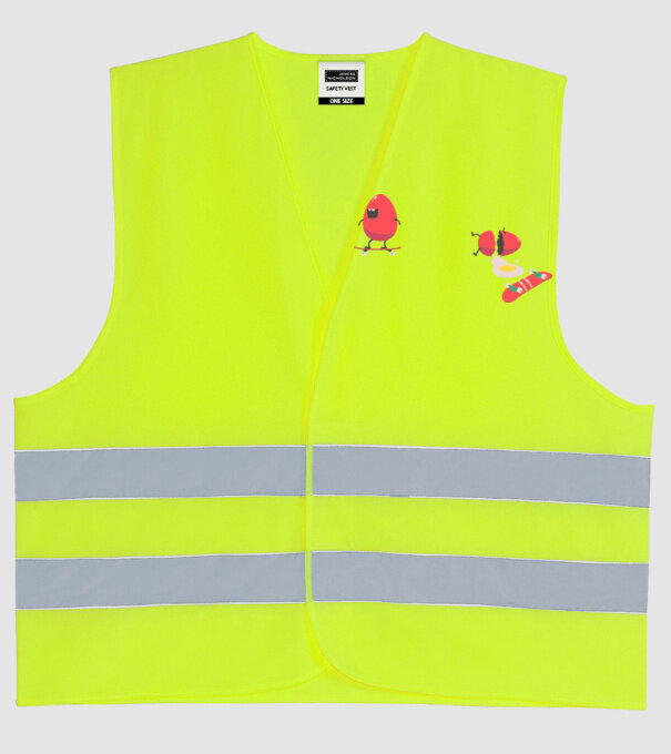 Skateboard Eggs model galben neon pe tricou