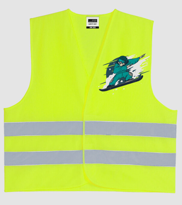 Schelet Snowboard DAB model galben neon pe tricou