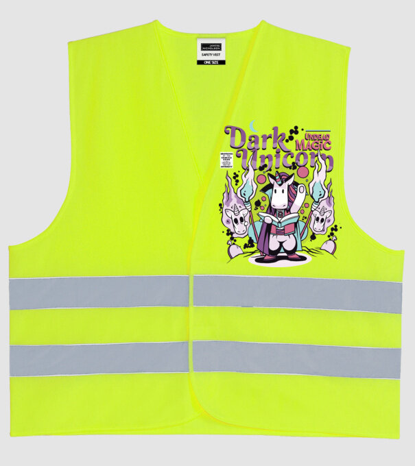 Magie neagră Unicorn model galben neon pe tricou