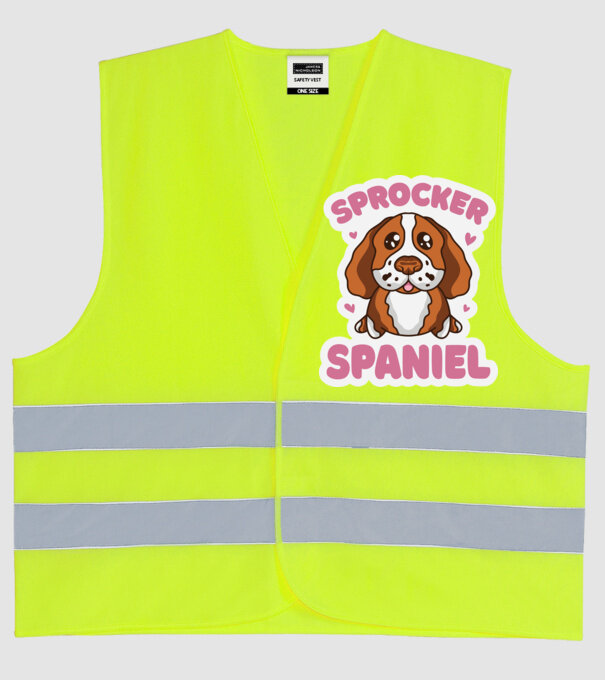Sprocker Spaniel model galben neon pe tricou