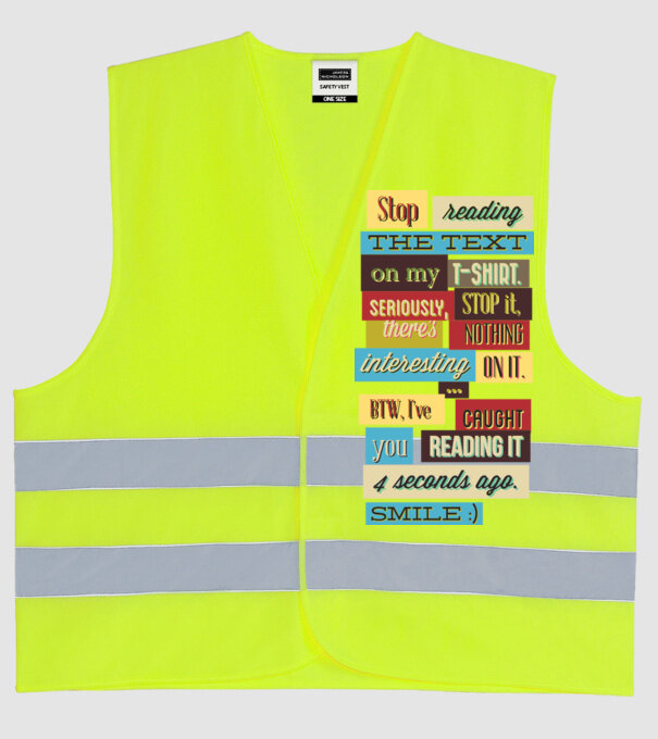 Stop reading the text on my t shirt model galben neon pe tricou