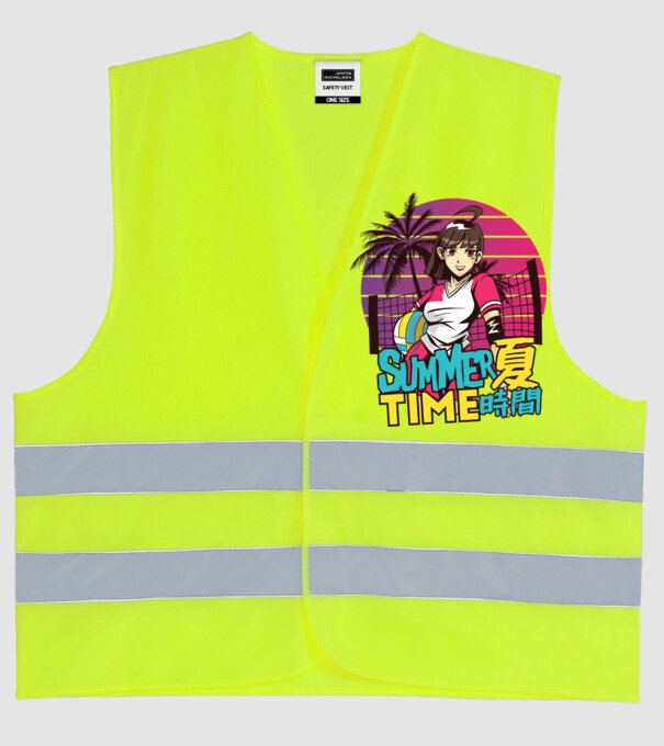 Summer Girl Anime Fată Manga model galben neon pe tricou