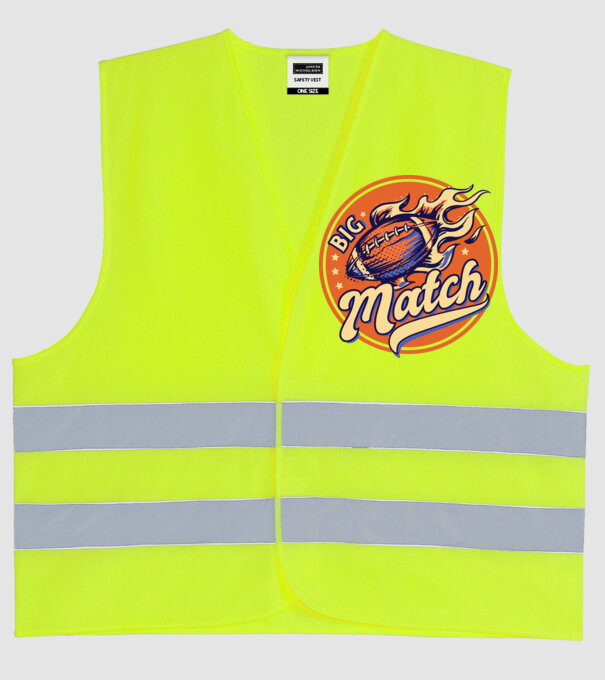 Superbowl meci de fotbal american model galben neon pe tricou