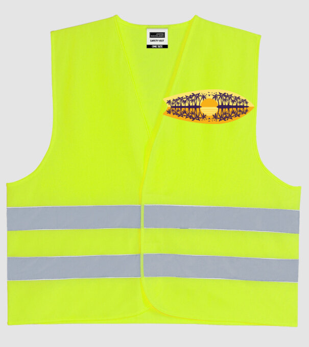 Surfboard model galben neon pe tricou
