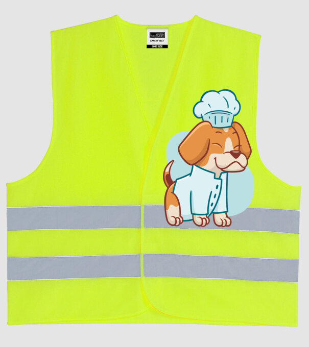 Beagle bucătar model galben neon pe tricou