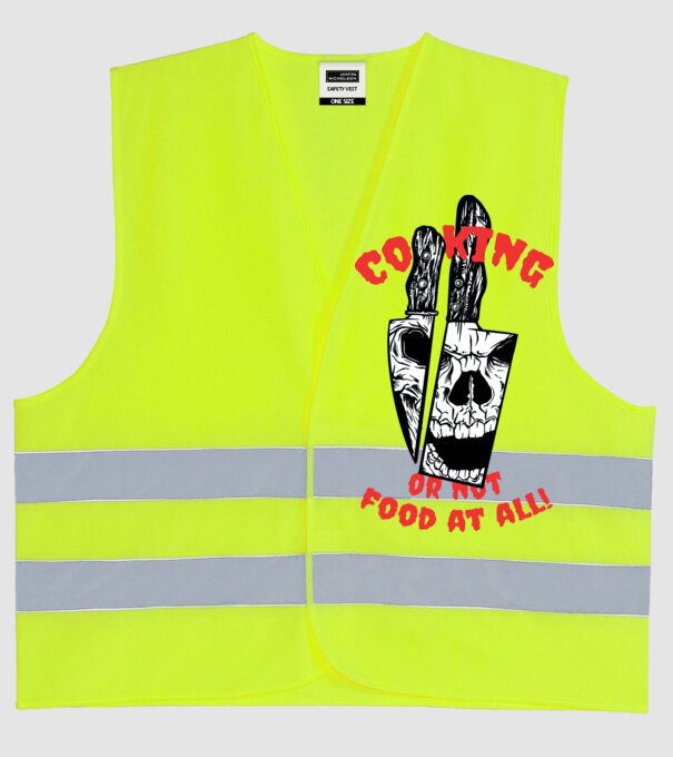Cuțite de bucătar model galben neon pe tricou