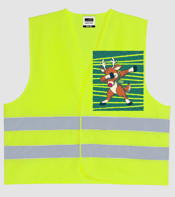 Ren DAB Crăciun model galben neon pe tricou