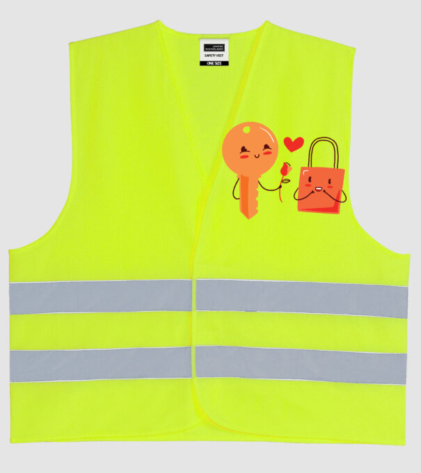 Lacăt Dragoste model galben neon pe tricou