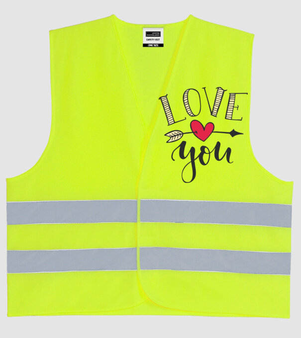 'Te iubesc tricou pentru Valentine''s Day' model galben neon pe tricou