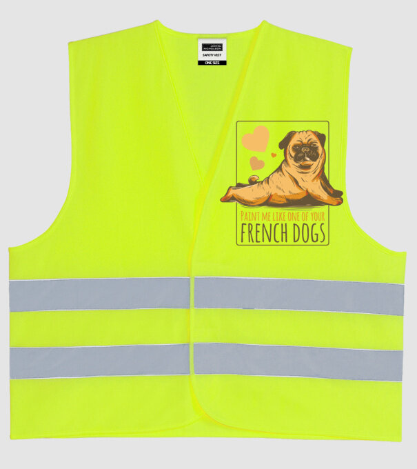 Mops sexy model galben neon pe tricou