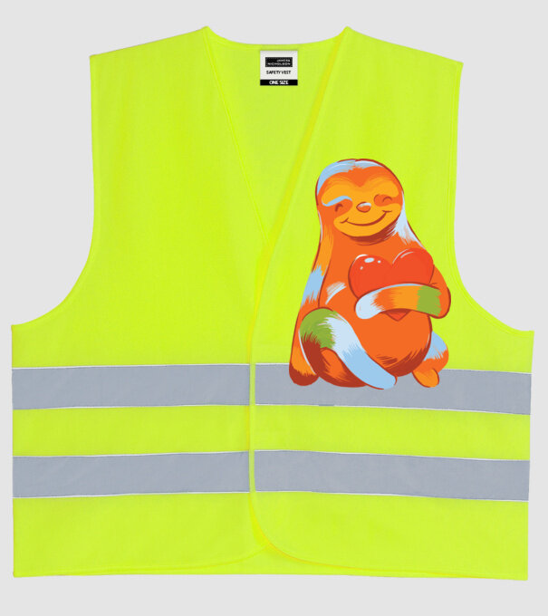Leneș colorat model galben neon pe tricou