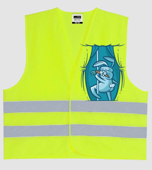 Iepuraș Striptease model galben neon pe tricou
