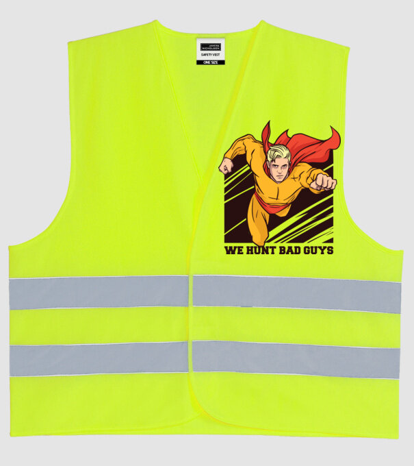 Supererou model galben neon pe tricou