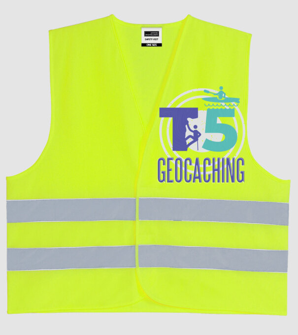 T5 Geocaching model galben neon pe tricou