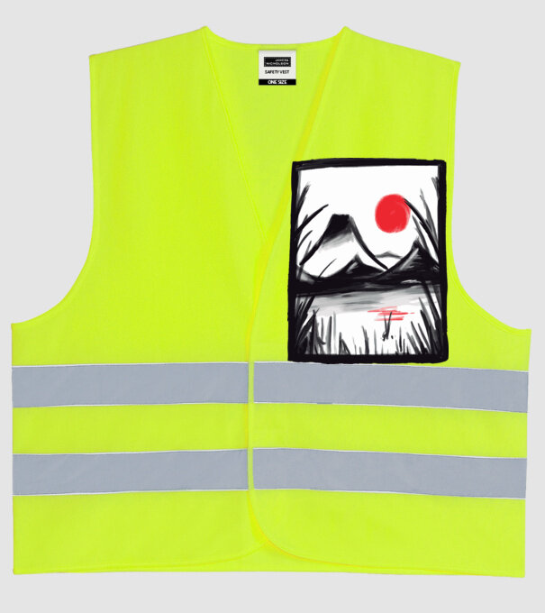 Peisaj Pictură model galben neon pe tricou