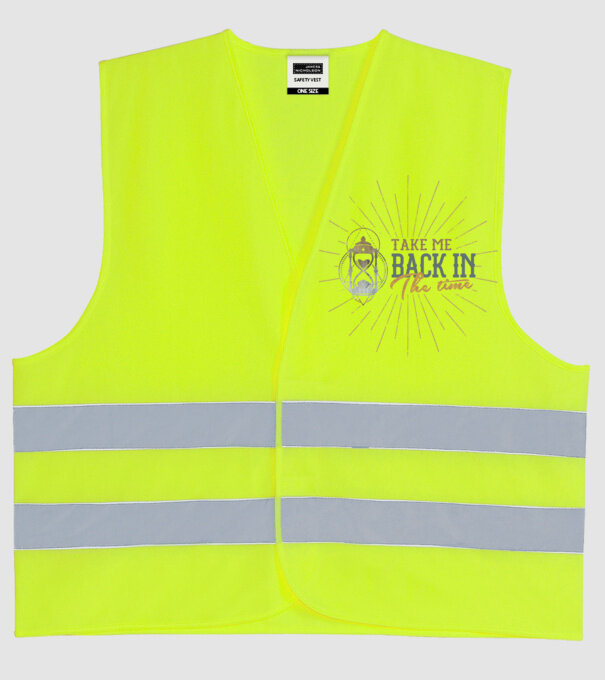 Take me back in the time model galben neon pe tricou