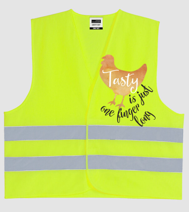 Tasty is just one finger long model galben neon pe tricou