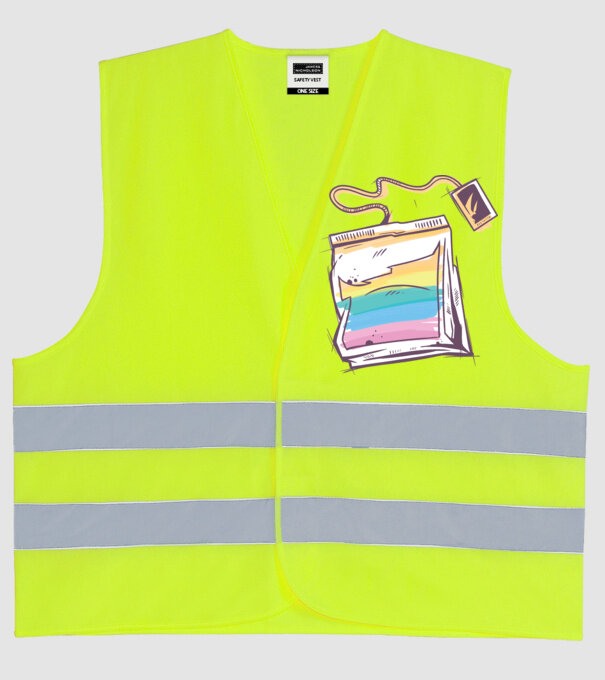 Filtru de ceai model galben neon pe tricou