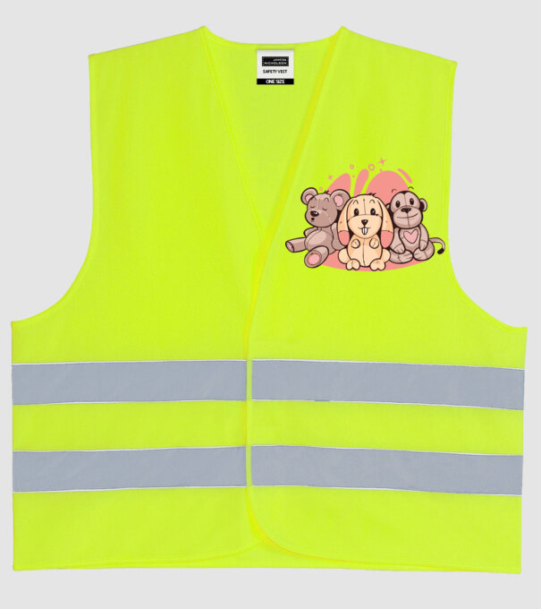 Animale Teddy model galben neon pe tricou