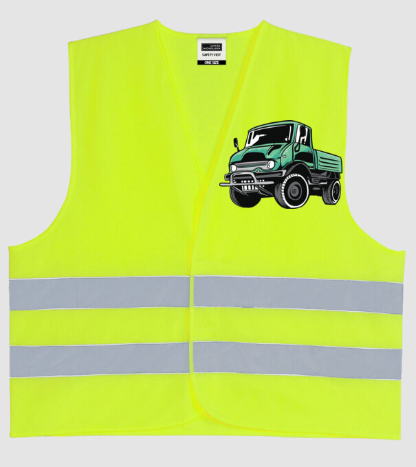Camion model galben neon pe tricou