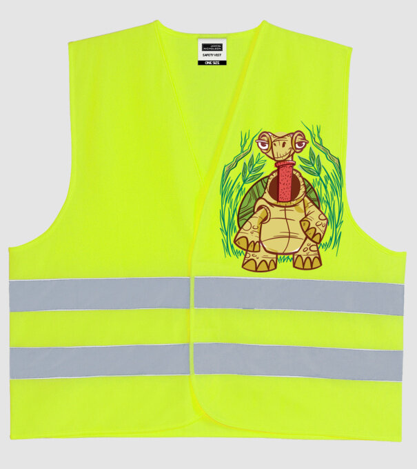 Gât Broască țestoasă model galben neon pe tricou