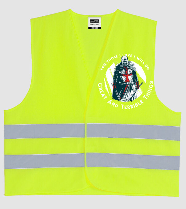 Cavaler Templier model galben neon pe tricou