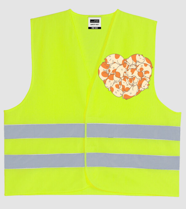 Inimă Porcușor de Guineea model galben neon pe tricou