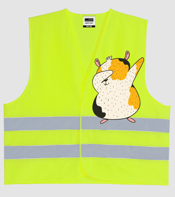 Porcușor de Guineea model galben neon pe tricou