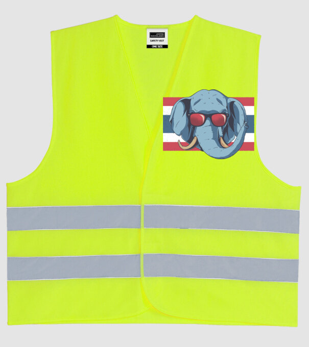 Thailanda Elefant tricou model galben neon pe tricou