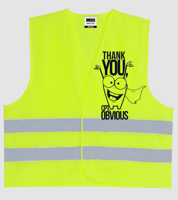 Thank You Captain obvious model galben neon pe tricou