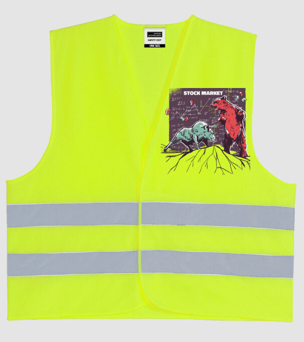 Bursa de Valori Taur vs Urs model galben neon pe tricou
