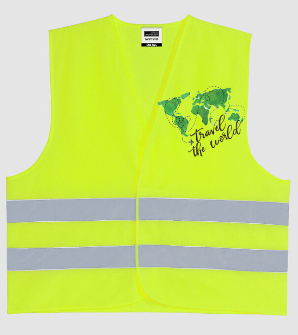 Travel the world model galben neon pe tricou