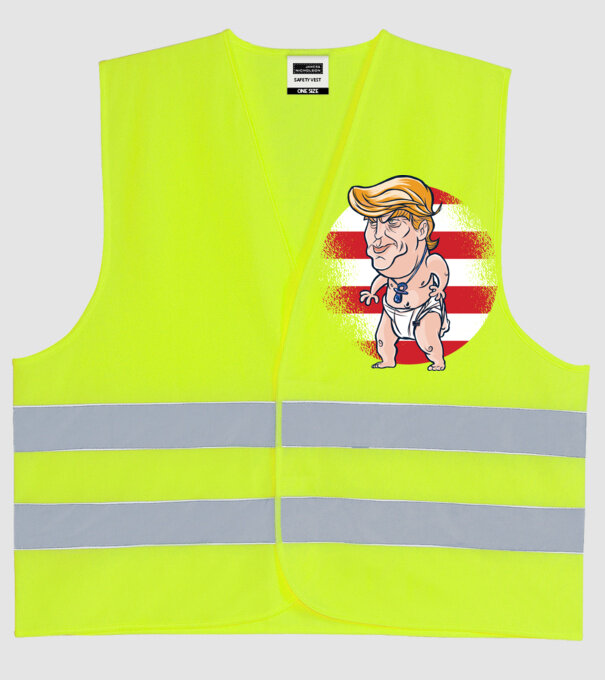 Trump Baby tricou amuzant model galben neon pe tricou