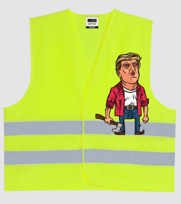 Trump tăietor de lemne model galben neon pe tricou