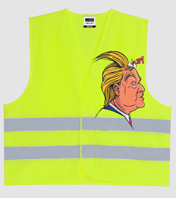 Trump Păr model galben neon pe tricou