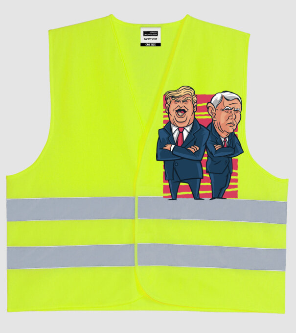 Trump Pence USA model galben neon pe tricou