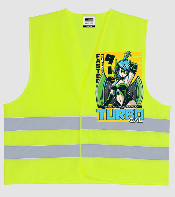 Turbo Gal Anime model galben neon pe tricou