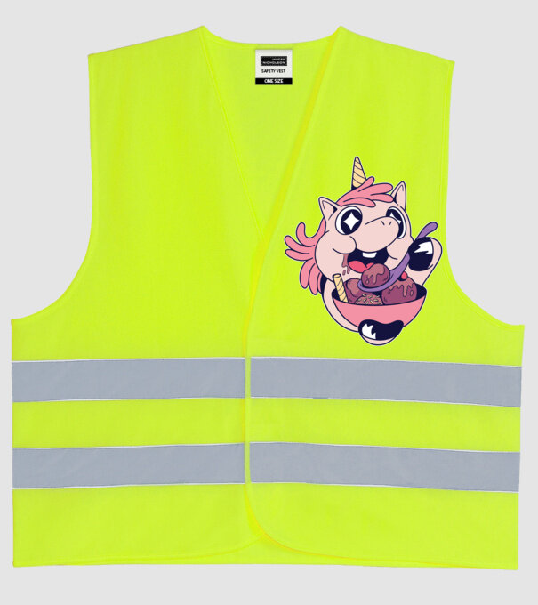 Unicorn Înghețată model galben neon pe tricou