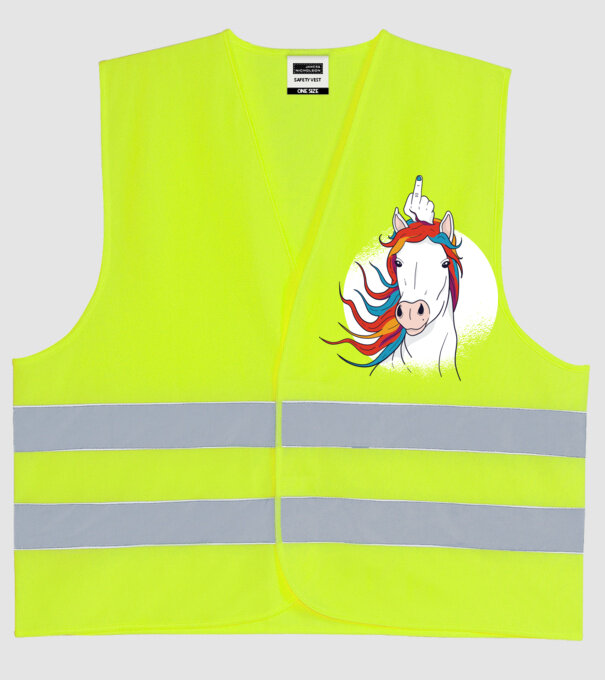 Unicorn Fuck Off model galben neon pe tricou
