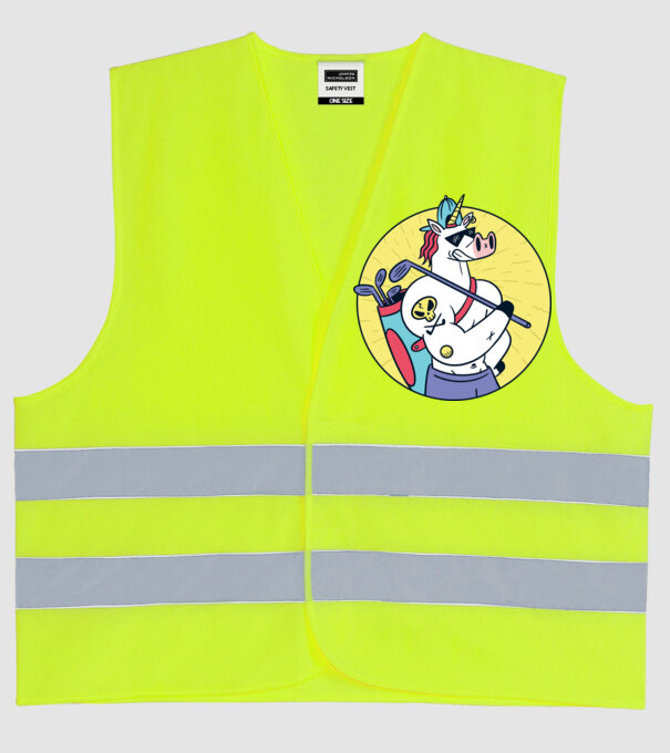 Unicorn Golf model galben neon pe tricou